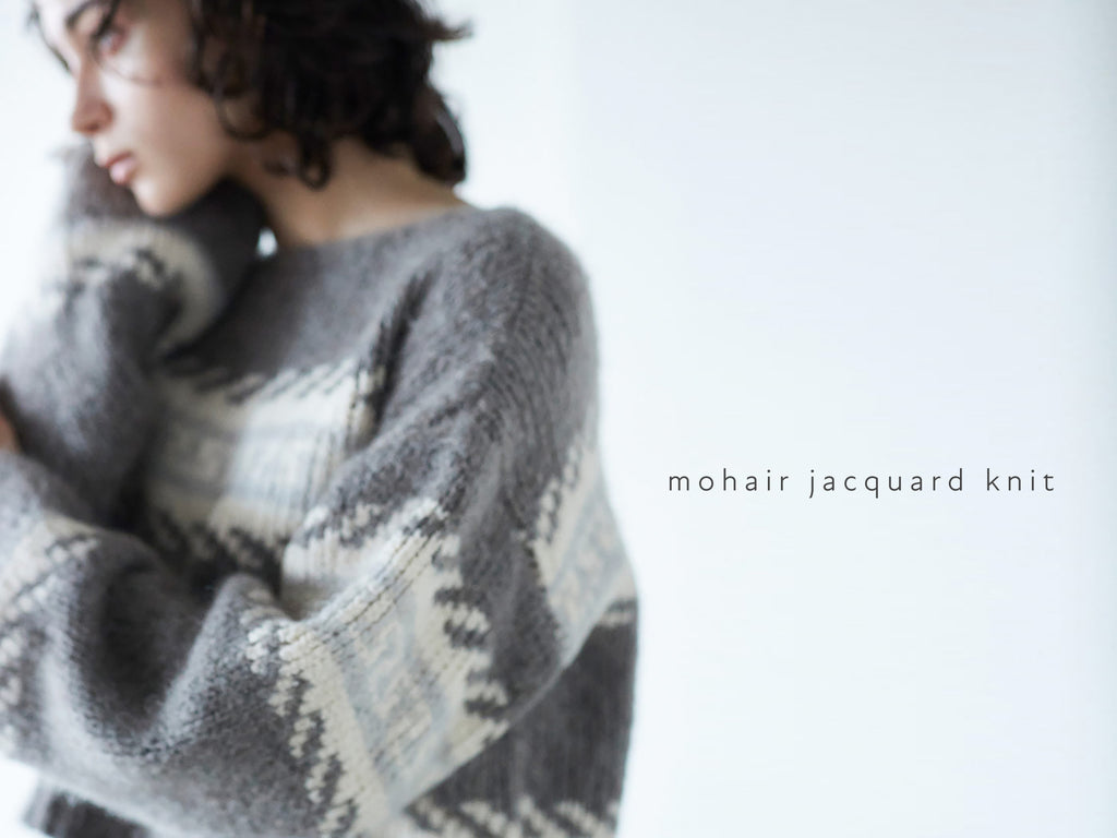 【新商品】ジャカードの編み模様が楽しい、モヘアニットのご紹介