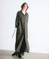 hemp lyocell high neck shirt dress