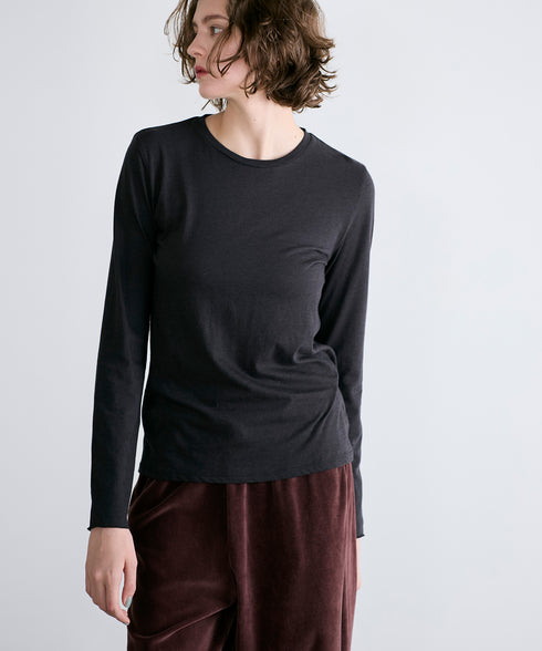 cotton cashmere crew neck T