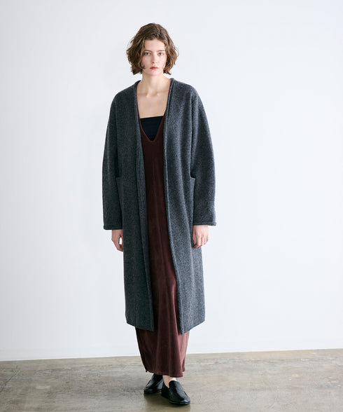 boiled wool long cardigan