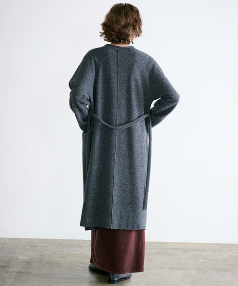 boiled wool long cardigan