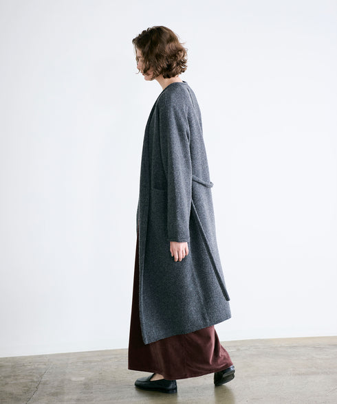 boiled wool long cardigan