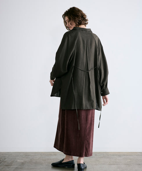 hemp lyocell high neck shirt