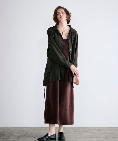 hemp lyocell high neck shirt