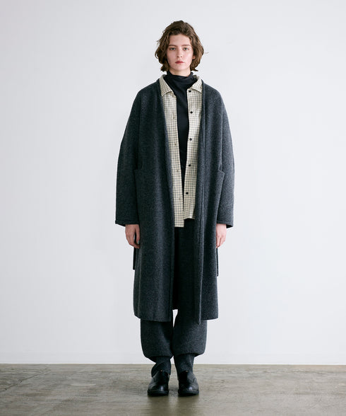 boiled wool long cardigan