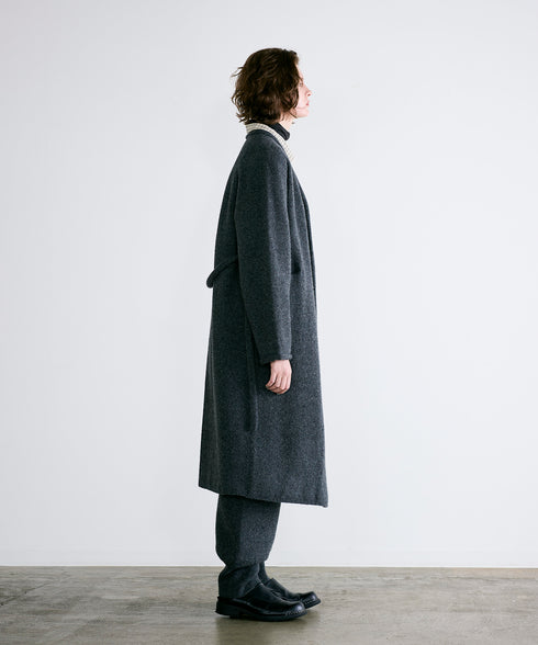 boiled wool long cardigan