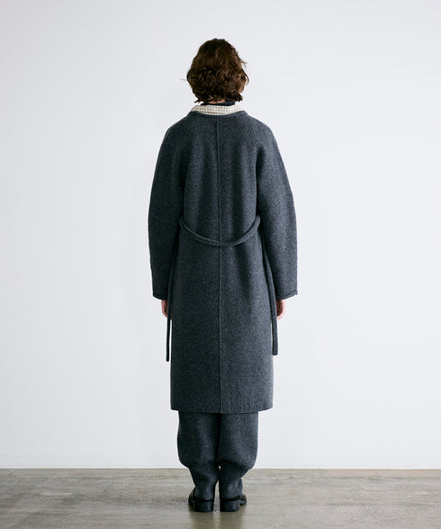 boiled wool long cardigan