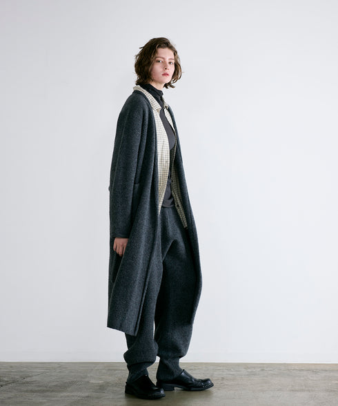 boiled wool long cardigan
