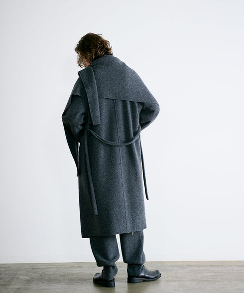 boiled wool long cardigan