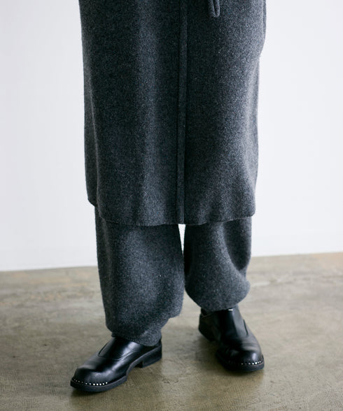 boiled wool high waist pants