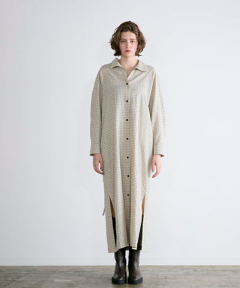 hemp organic cotton high neck shirt dress