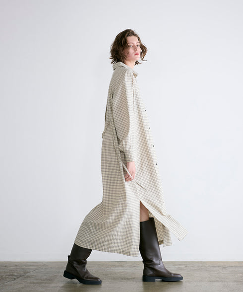 hemp organic cotton high neck shirt dress
