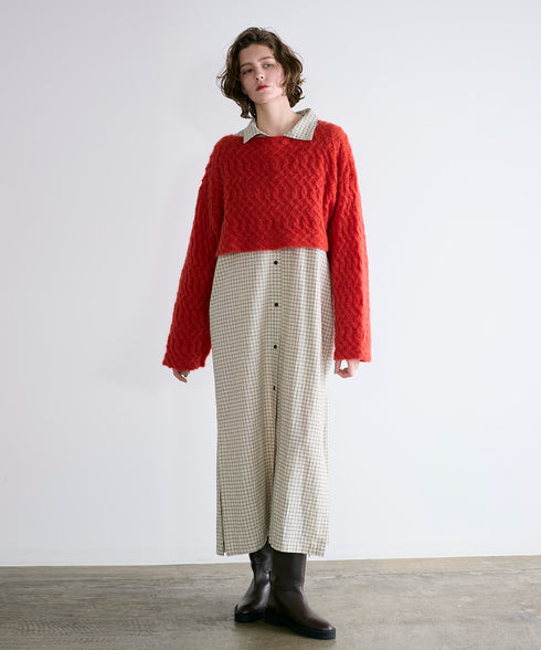 hemp organic cotton high neck shirt dress