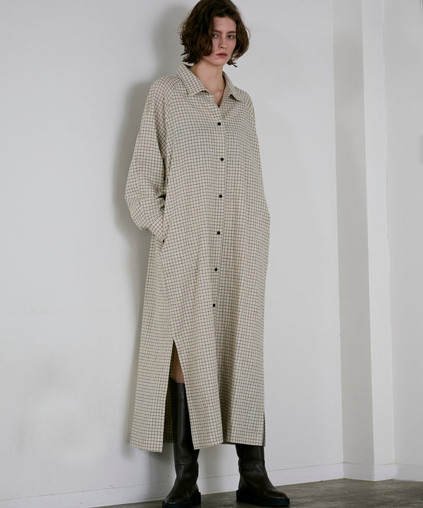hemp organic cotton high neck shirt dress