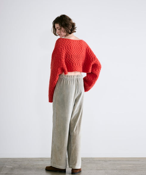 wool mohair cable cropped cardigan