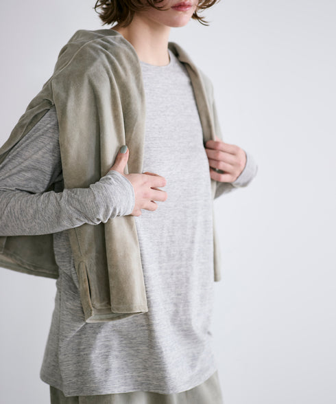 cotton cashmere crew neck relax T