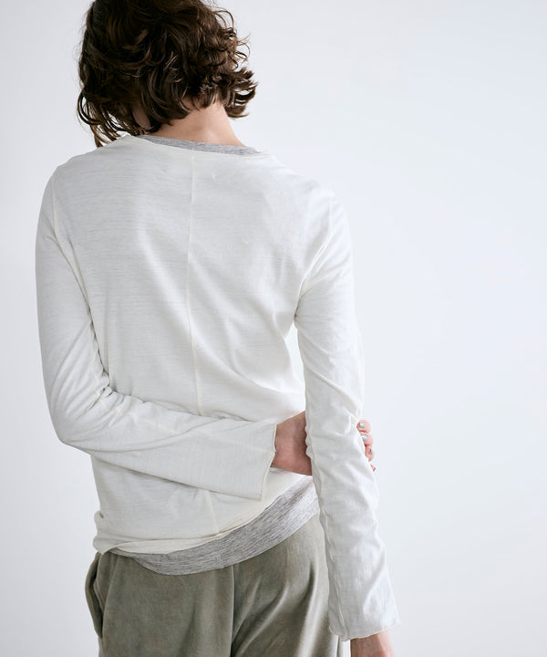 cotton cashmere crew neck T