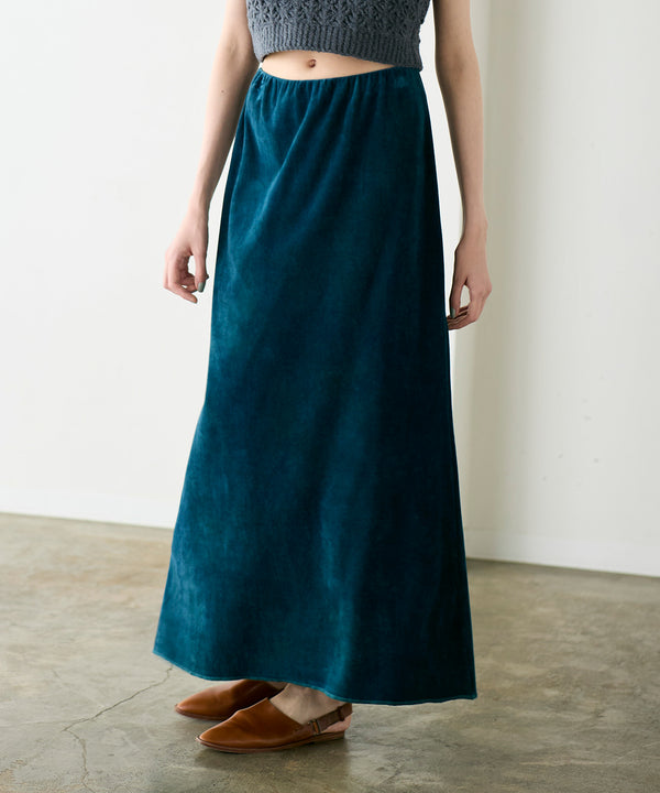 cotton velour long skirt