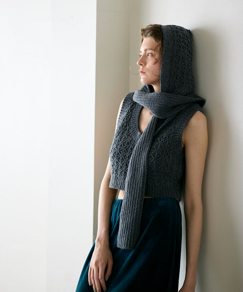 crochet double knit hood muffler