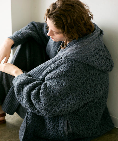 crochet double knit middle cardigan