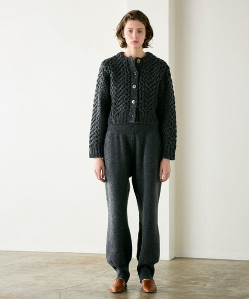 wool nep cable cardigan