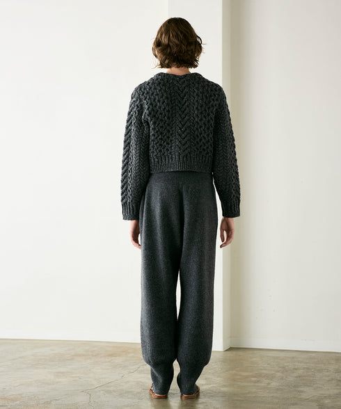 wool nep cable cardigan