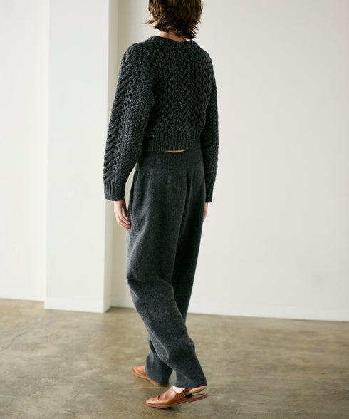 wool nep cable cardigan