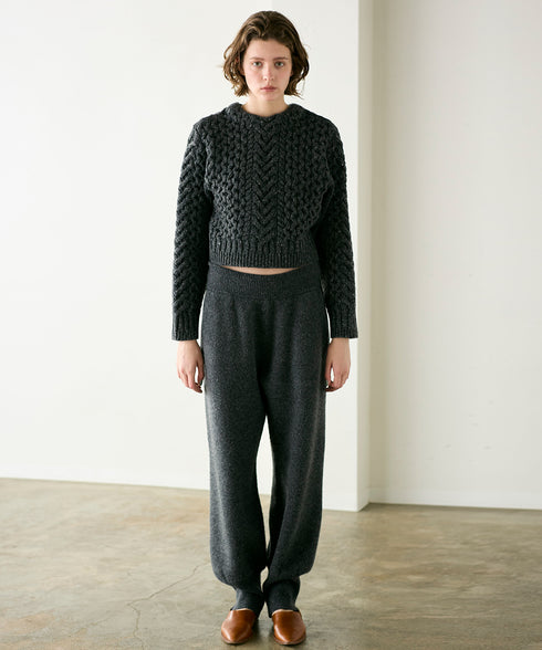 wool nep cable cardigan