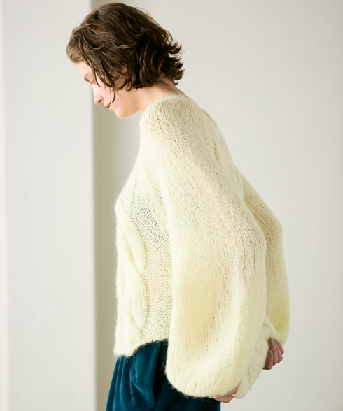 wool mohair hand knit