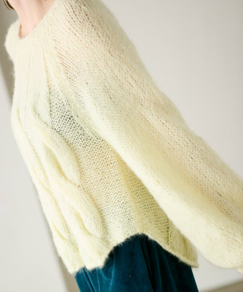 wool mohair hand knit
