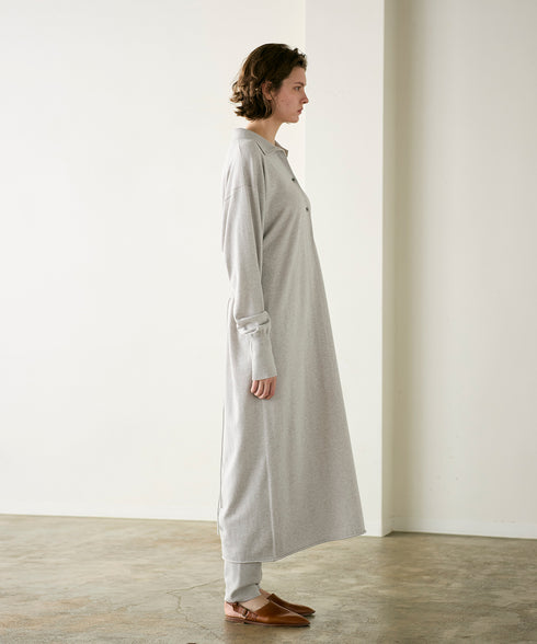 seawool×organic cotton polo knit dress
