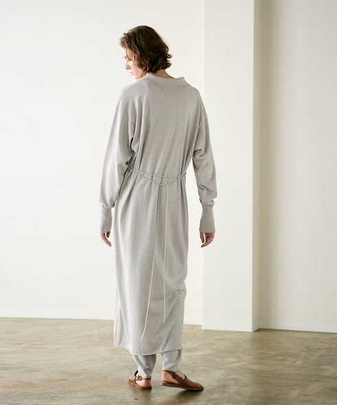 seawool×organic cotton polo knit dress