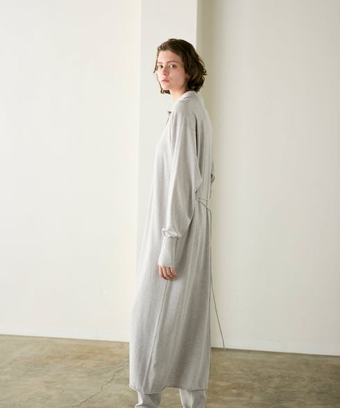 seawool×organic cotton polo knit dress