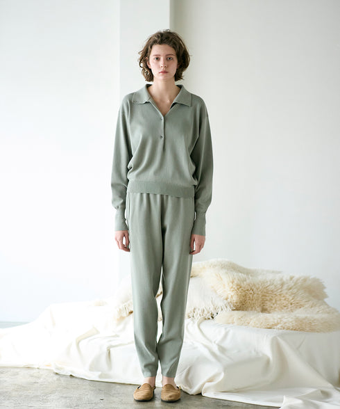 seawool×organic cotton polo knit