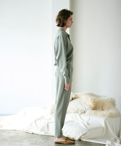 seawool×organic cotton polo knit