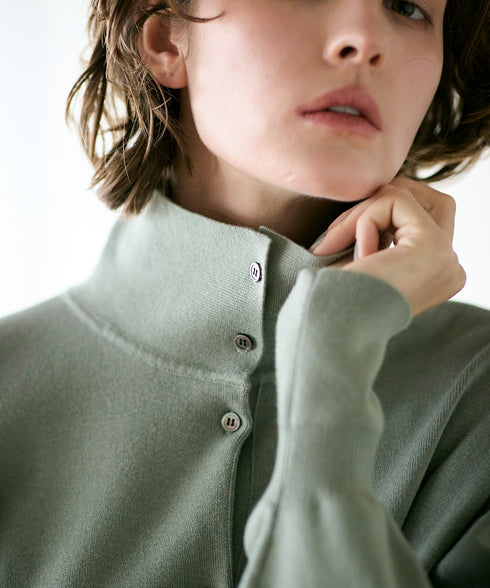 seawool×organic cotton polo knit