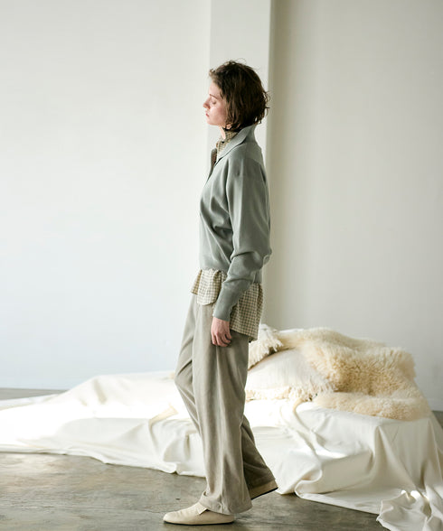 cotton velour wide pants