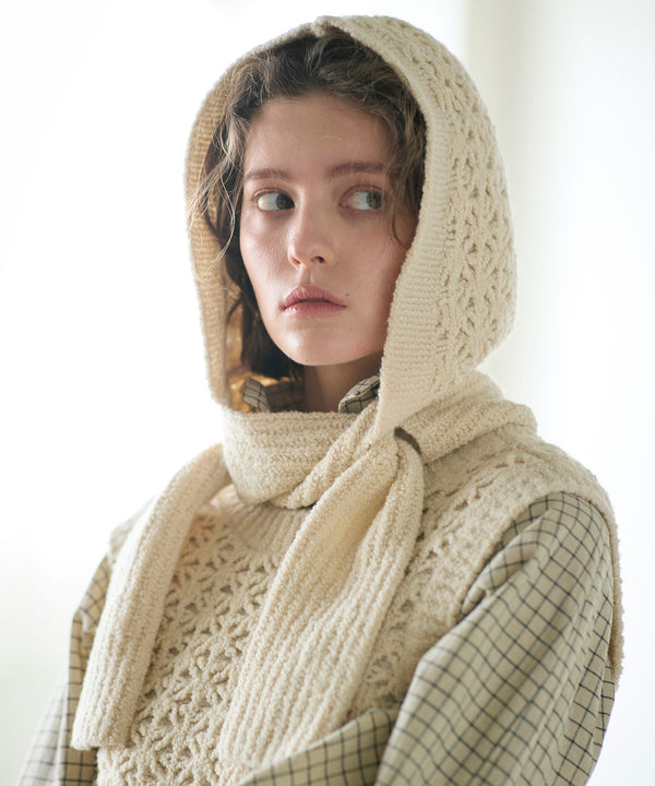 crochet double knit hood muffler