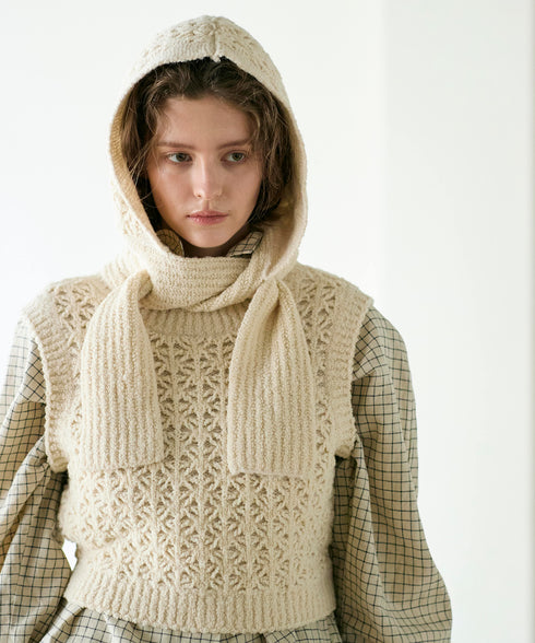 crochet double knit hood muffler