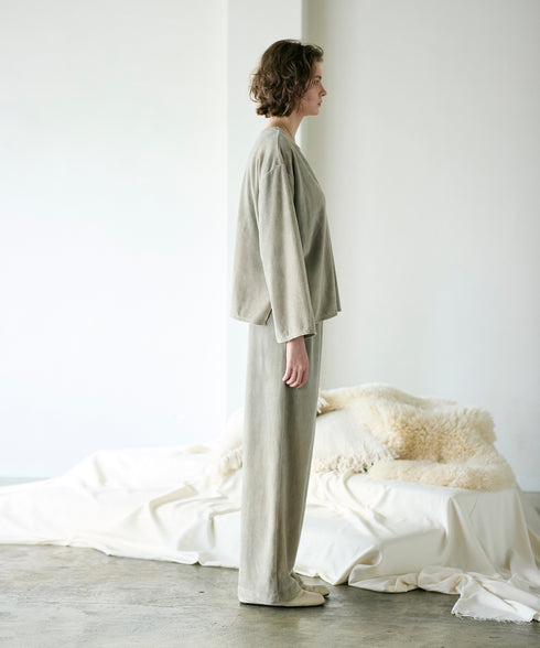 cotton velour wide pants