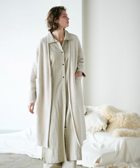 boiled wool long cardigan