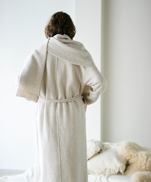 boiled wool long cardigan