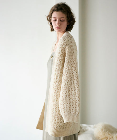 crochet double knit middle cardigan
