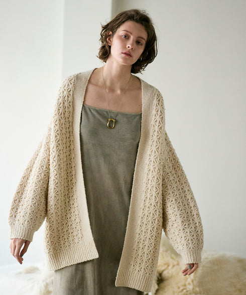 crochet double knit middle cardigan