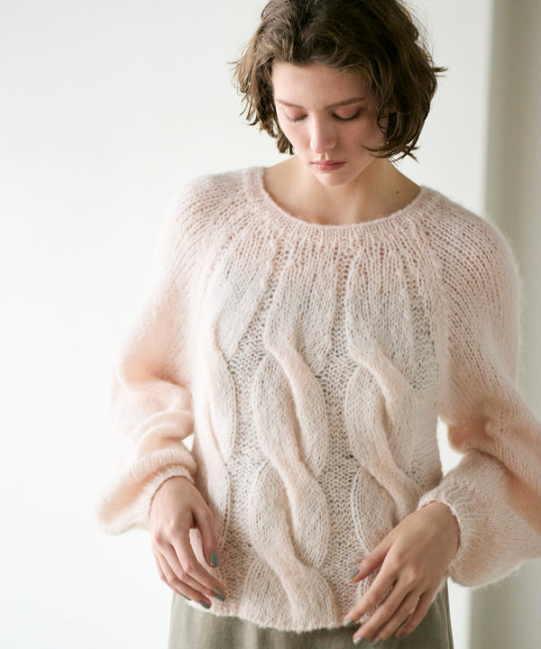 wool mohair hand knit