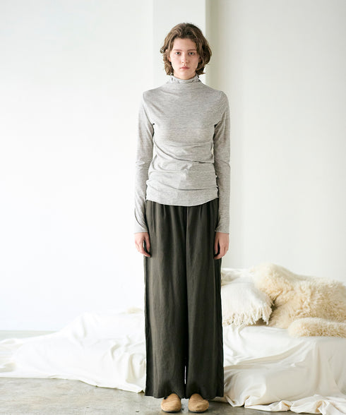 cotton cashmere high neck T