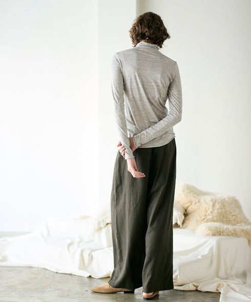 cotton cashmere high neck T