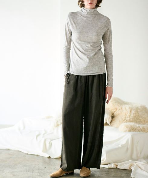 cotton cashmere high neck T