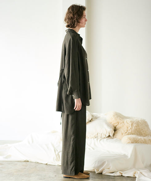 hemp lyocell high neck shirt