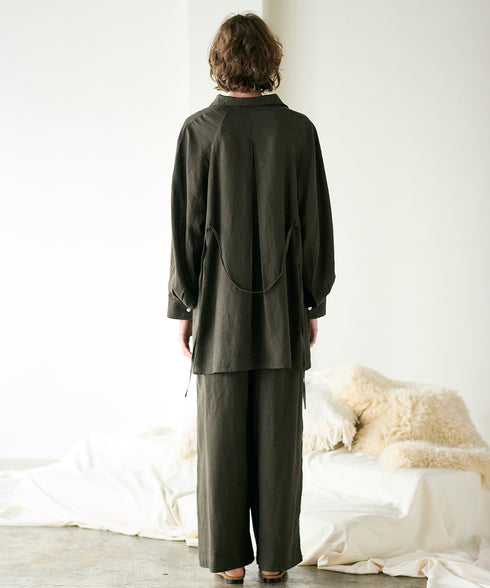 hemp lyocell high neck shirt